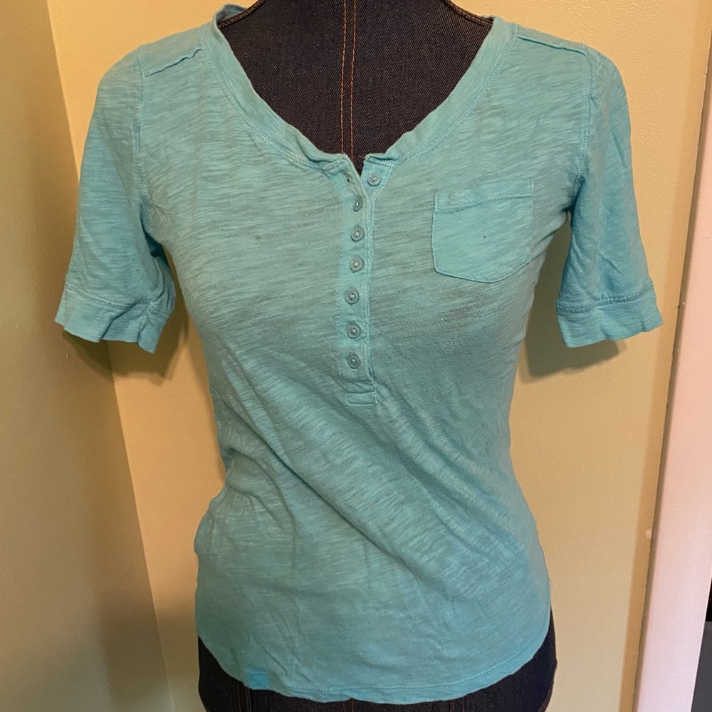 Baby Blue Sheer Vneck